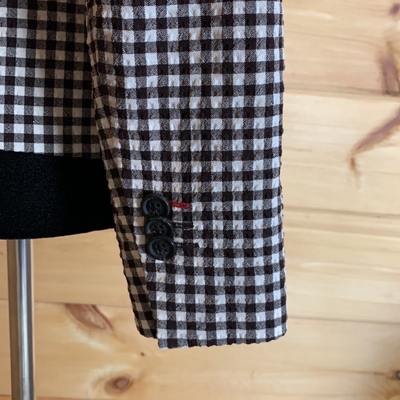 Brooks Brothers Red Fleece black & cream seersucker checkered blazer Size 4 - Picture 7 of 13